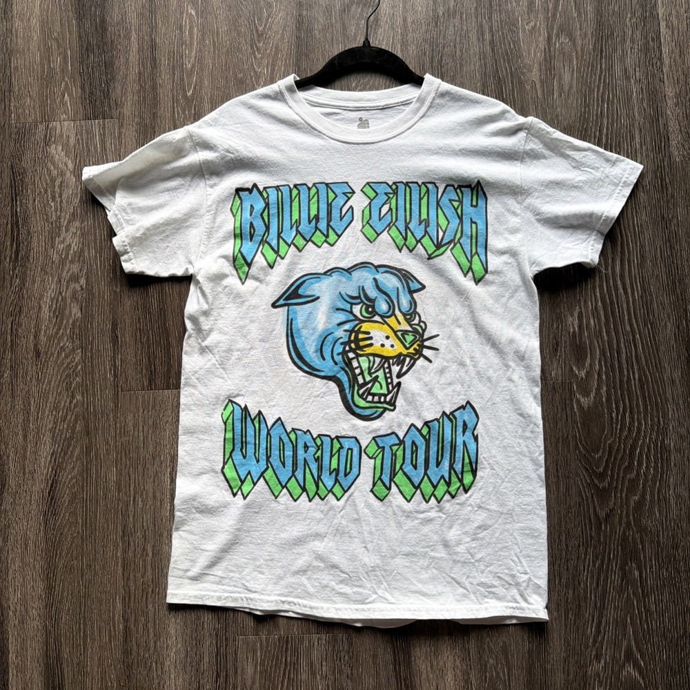 Billie Eilish 2019 World Tour Panther Concert Men's M T-Shirt